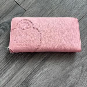Tiffany & Co Pastel Pink Pebbled Leather Wallet Full-Size - NEW